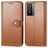 Mobigear Snap Button Housse Vivo Y76 Etui Porte-Monnaie - Marron