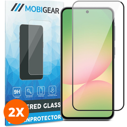 Mobigear Premium Samsung Galaxy A56 Verre trempé Protection d'écran - Compatible Coque - Noir (Lot de 2)