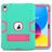 Mobigear ShieldStand Coque iPad 10 (2022) Coque arrière en Plastique rigide,Silicone + Support Amovible - Rose / Turquoise