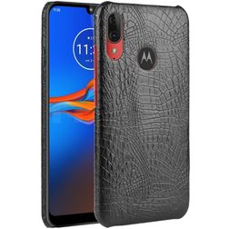 Mobigear Croco Coque Motorola Moto E6 Plus Coque arrière - Noir