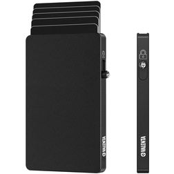 Valenta Cardprotector - Porte Cartes en en Aluminium - 7 Cartes - Compatible MagSafe - Noir