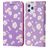 Mobigear Daisies Housse iPhone 12 Pro Max Etui Porte-Monnaie - Violet