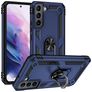 Mobigear Armor Ring Coque Samsung Galaxy S22 Coque arrière Rigide Anti-Chocs avec Anneau-Support - Bleu
