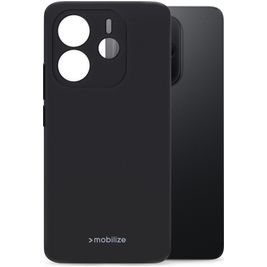 Mobilize Rubber Gelly Coque Xiaomi Redmi Note 14 Coque arrière en TPU Souple - Noir