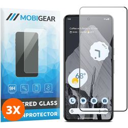 Mobigear Premium Google Pixel 8 Pro Verre trempé Protection d'écran - Compatible Coque - Noir (Lot de 3)