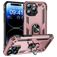 Mobigear Armor Ring Coque iPhone 16 Pro Max Coque arrière Rigide Anti-Chocs avec Anneau-Support - Rose doré