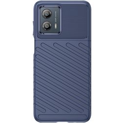 Mobigear Groove Coque Motorola Moto G53 5G Coque arrière en TPU Souple - Bleu