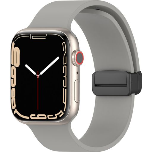 Mobigear Sport Mag Bracelet Silicone Apple Watch Fermeture magnétique - 42/41/40/38 mm - Gris