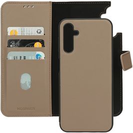 Mobiparts Housse Samsung Galaxy A14 Etui avec Coque Détachable en Cuir Véritable Porte-Monnaie - Taupe