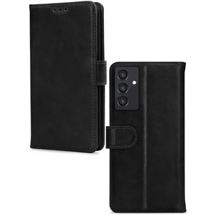 Mobilize Wallet Housse Samsung Galaxy A55 Etui en Cuir Véritable Porte-Monnaie - Noir