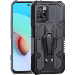 Mobigear Armor Stand Coque Xiaomi Redmi 10 4G Coque arrière Rigide Anti-Chocs avec Support Amovible - Gris