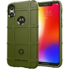 Mobigear Rugged Shield Coque Motorola One Power Coque arrière en TPU Souple Anti-Chocs - Vert