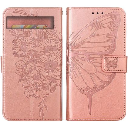 Mobigear Butterfly Google Pixel 7a Étui Portefeuille - Rose doré