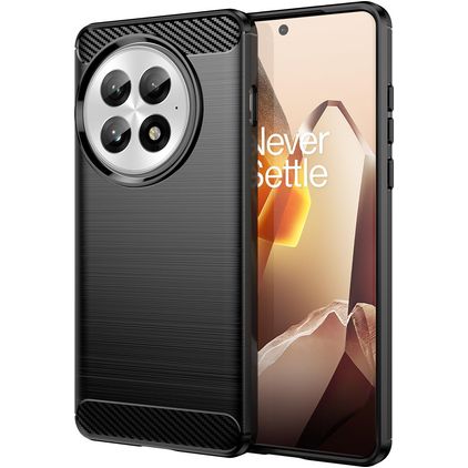 Mobigear Brushed Slim Coque OnePlus 13 Coque arrière en TPU Souple - Noir
