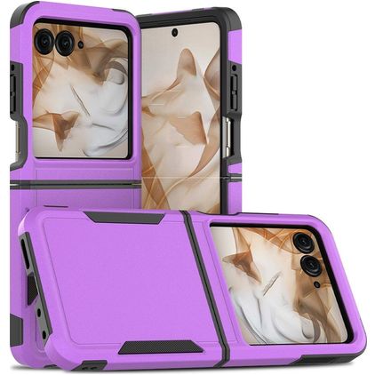 Mobigear Heavy Armor Coque Motorola Razr 50 Coque arrière Rigide Anti-Chocs - Violet