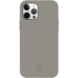 Valenta Snap Luxe Coque iPhone 12 Pro Coque arrière en Cuir Véritable - Gris