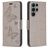 Mobigear Butterfly Samsung Galaxy S23 Ultra Étui Portefeuille - Gris