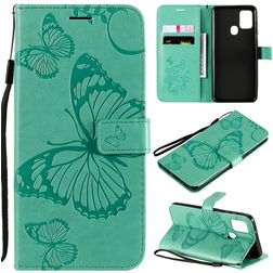 Mobigear Butterfly Housse Samsung Galaxy A21s Etui Porte-Monnaie - Turquoise
