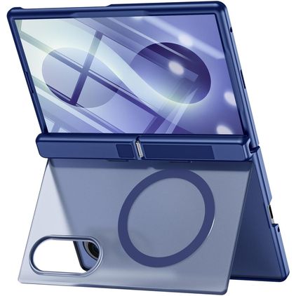 Mobigear Kickstand Coque Samsung Galaxy Z Fold 8 MagSafe Coque arrière Rigide Anti-Chocs avec Support Amovible - Bleu