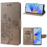 Mobigear Flowers Housse OPPO A17 Etui Porte-Monnaie - Gris