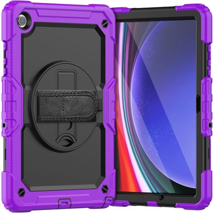 Mobigear SureGrip Xtreme Samsung Galaxy Tab A11 Plus Plastique rigide / Silicone Coque arrière + Bandoulière + Support - Violet