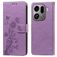 Mobigear Flowers Housse OPPO Find X9 Pro Etui Porte-Monnaie - Violet