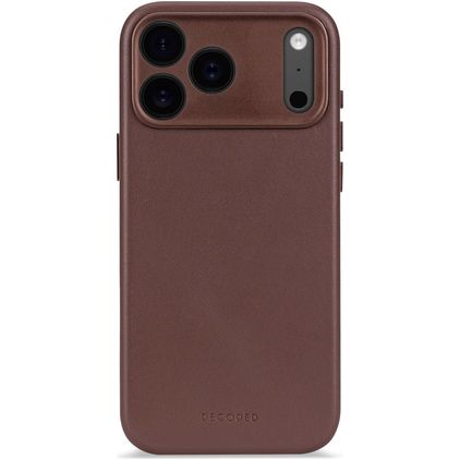 Decoded Coque iPhone 17 Pro Coque arrière en Cuir Véritable Anti-Chocs - Chocolate Brown