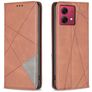 Mobigear Rhombus Slim Housse Motorola Moto G84 Etui - Marron