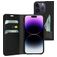 Mobiparts Classic Wallet Housse iPhone 14 Pro Etui Porte-Monnaie - Noir