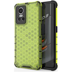 Mobigear Honeycomb Realme GT Neo 3 Plastique rigide Coque arrière Antichoc - Vert