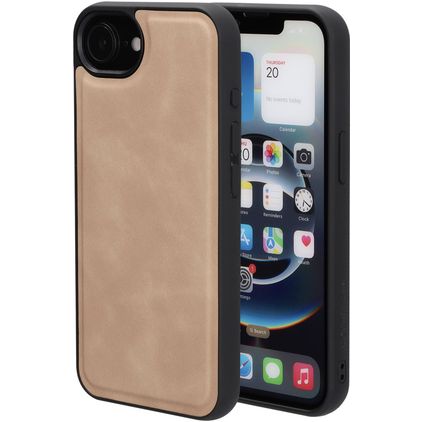 Mobiparts Classic Coque iPhone 17e MagSafe Coque arrière en TPU,Similicuir - Moonstone Beige