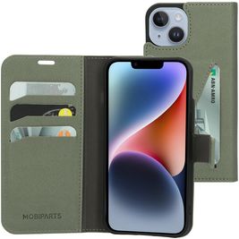 Mobiparts Classic Wallet Housse iPhone 14 Etui Porte-Monnaie - Stone Green