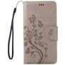 Mobigear Flowers Housse iPhone SE (2022) Etui Porte-Monnaie - Gris
