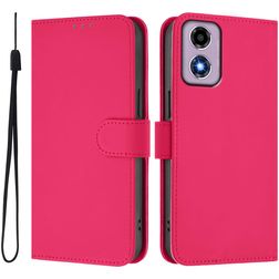 Mobigear Urban Wallet Housse Motorola Moto E14 Etui Porte-Monnaie - Rose Red