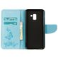 Mobigear Butterfly Housse Samsung Galaxy A8 (2018) Etui Porte-Monnaie - Bleu