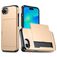 Mobigear Card iPhone 16e Plastique rigide Coque arrière Antichoc avec porte-cartes - Or