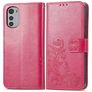 Mobigear Clover Housse Motorola Moto E32s Etui Porte-Monnaie - Magenta
