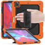 Mobigear SureGrip Xtreme Coque iPad Air 13 Pouces (2026) Coque arrière en Plastique rigide,Silicone + Porte-crayon + Bandoulière + Support Amovible - Orange