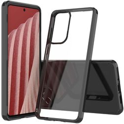 Mobigear Crystal Coque Samsung Galaxy A73 Coque arrière Rigide - Transparent / Noir