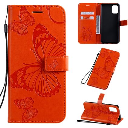 Mobigear Butterfly Housse Samsung Galaxy A71 Etui Porte-Monnaie - Orange