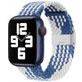 Mobigear Braided Bracelet Nylon Apple Watch Fermeture à pince - 49/46/45/44 mm - Blanc / Bleu