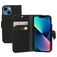 Mobiparts Saffiano Wallet Housse iPhone 13 Mini Etui Porte-Monnaie - Noir