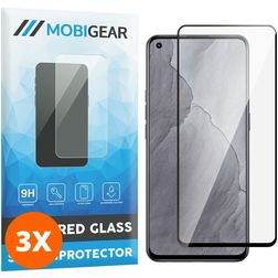 Mobigear Premium Realme GT Master Edition Verre trempé Protection d'écran - Compatible Coque - Noir (Lot de 3)