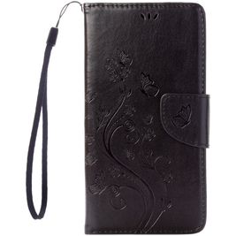 Mobigear Flowers Housse iPhone 7 Etui Porte-Monnaie - Noir