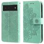 Mobigear Flowers Housse Google Pixel 6 Etui Porte-Monnaie - Vert