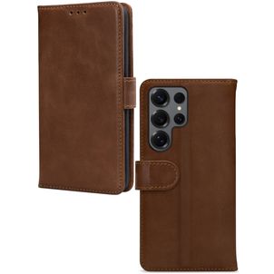 Mobilize Wallet Housse Samsung Galaxy S25 Ultra Etui en Cuir Véritable Porte-Monnaie - Marron