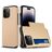 Mobigear Card Coque iPhone 15 Pro Max Coque arrière Rigide Anti-Chocs avec Porte-Cartes - Or