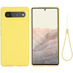 Mobigear Rubber Touch Coque Google Pixel 6 Coque arrière en Silicone - Jaune