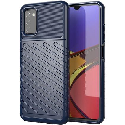 Mobigear Groove Coque Samsung Galaxy A03s Coque arrière en TPU Souple - Bleu