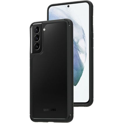Mobiparts Rugged Clear Coque Samsung Galaxy S21 Plus Coque arrière Rigide Anti-Chocs - Transparent / Noir